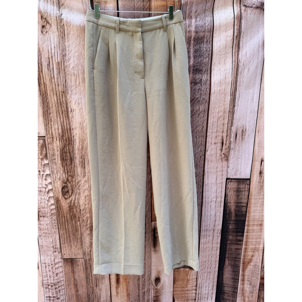 Wilfred Effortless Pant Khaki High Rise Tailored Workwear Modern Office Size 8